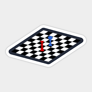 Heart vs brain chess board Sticker